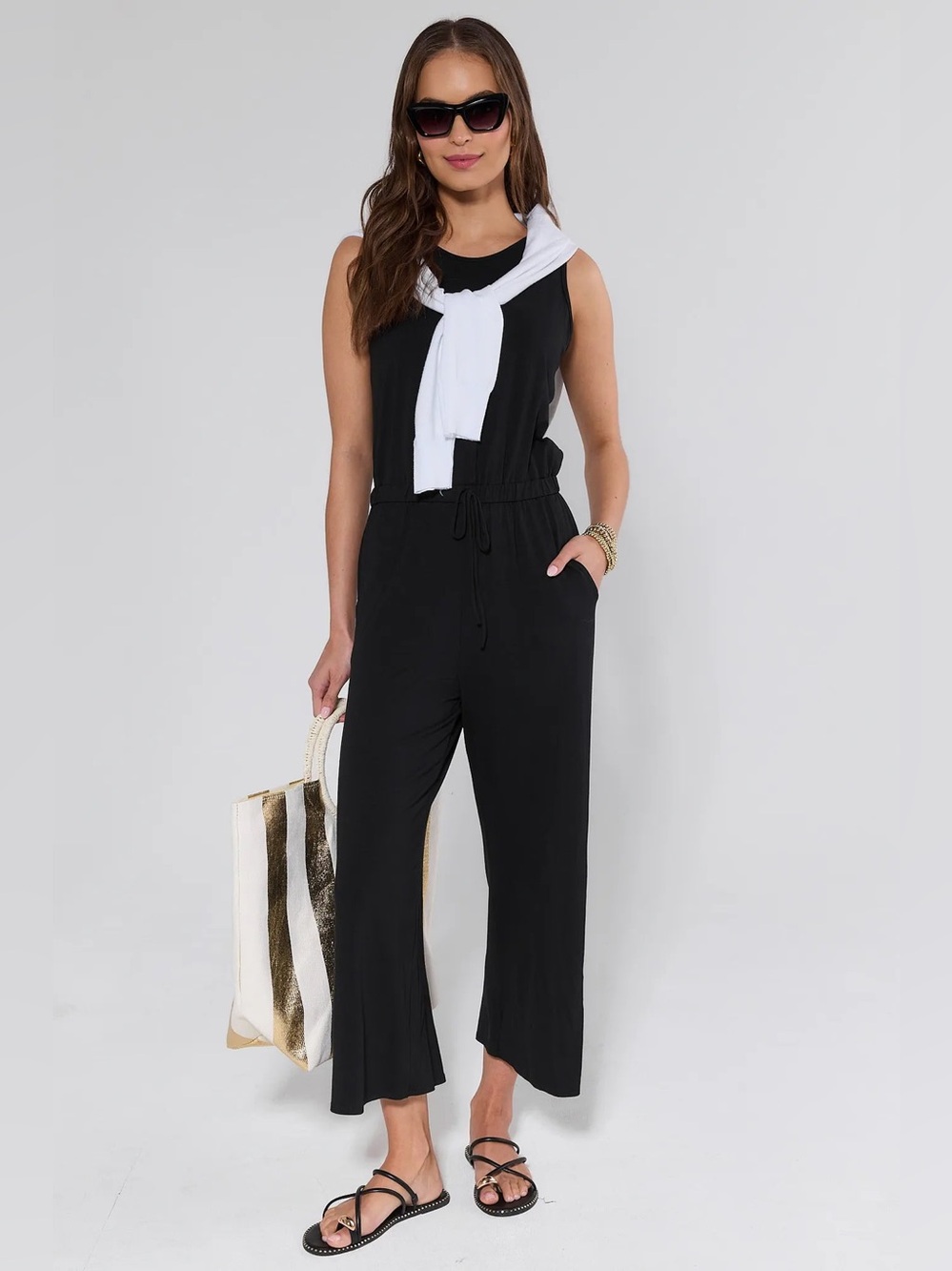 Avara Heidi Black Wide Leg Jumpsuit Size S